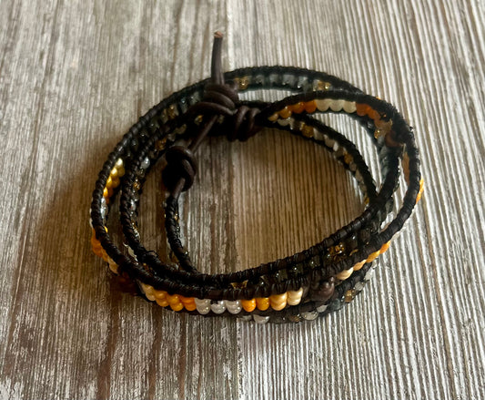Golden Hour - Handmade Triple Wrap Bracelet