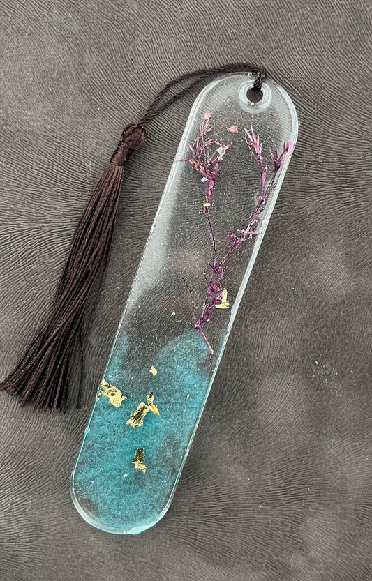 Floral Bookmark - Spring Collection Brown Tassel