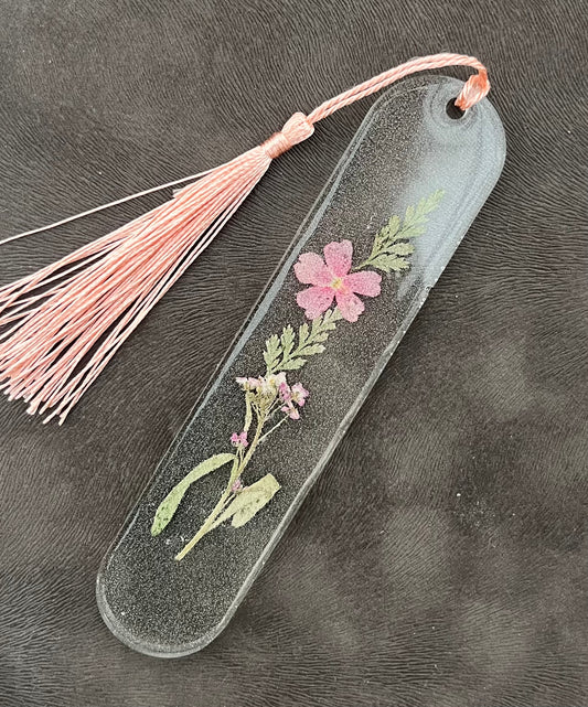 Floral Bookmark - Spring Collection Pink Tassel