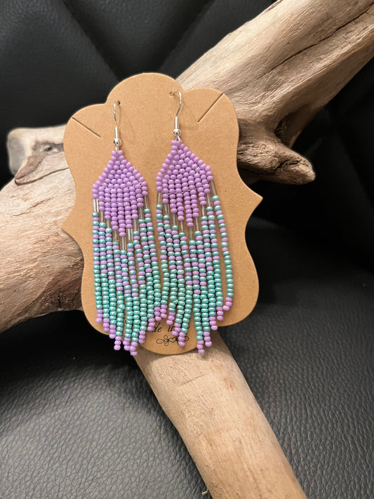 Lavender Cascade Beaded Earrings